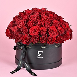 Flowers:  80 Red Roses, Rose Box (Luxury Coll.)
