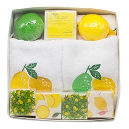 Soaps and Embroidered Towels, Lemons