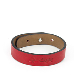 Bracelet: Bhebbak Lebnan,  Red, Leather