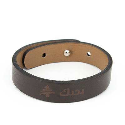 Bracelet: Bhebbak Lebnan, Brown, Leather