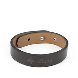 Bracelet: Bhebbak Lebnan, Black, Leather