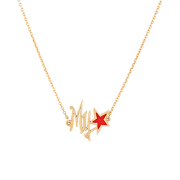 Gold Necklace: My Stars Shape with Red Enamel