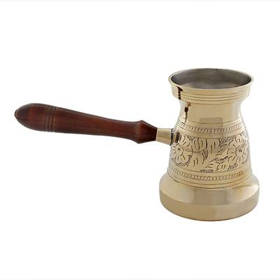 Rakwe (Coffee Pot), Pan, Cedar, Brass and Wood, Large, Gold Color