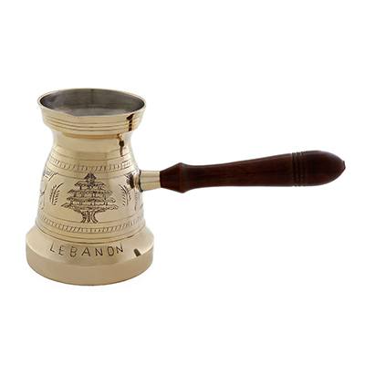 Rakwe (Coffee Pot), Pan, Cedar, Brass and Wood, Medium, Gold Color, Raqwa