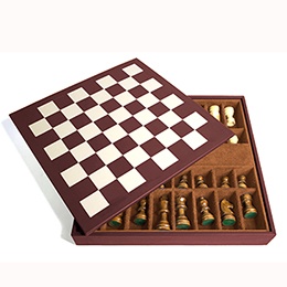 Game: Leather Chess Board and Box