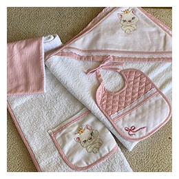 Baby Embroidered Hooded Towels & Bibs, for Girls