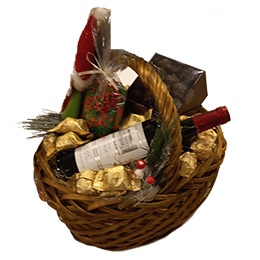 Goody Pack:  Christmas Basket (Wine, Chocolate & Candies Chestnuts)