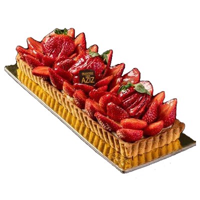 Tart: Fresh Strawberries for 10 people, Rectangular