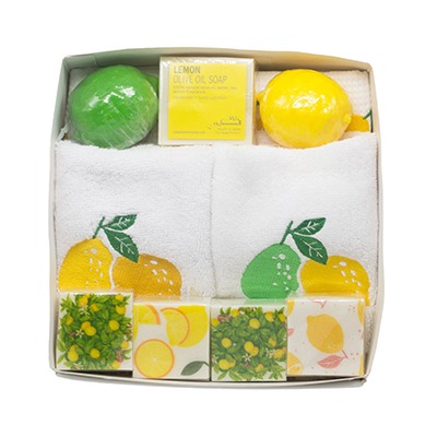 Soaps and Embroidered Towels, Lemons