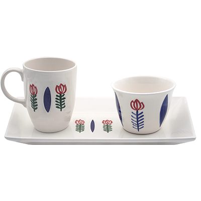 Tray, Mug and Cup, Ceramic Set