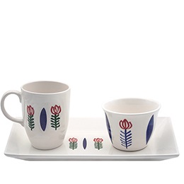 Tray, Mug and Cup, Ceramic Set